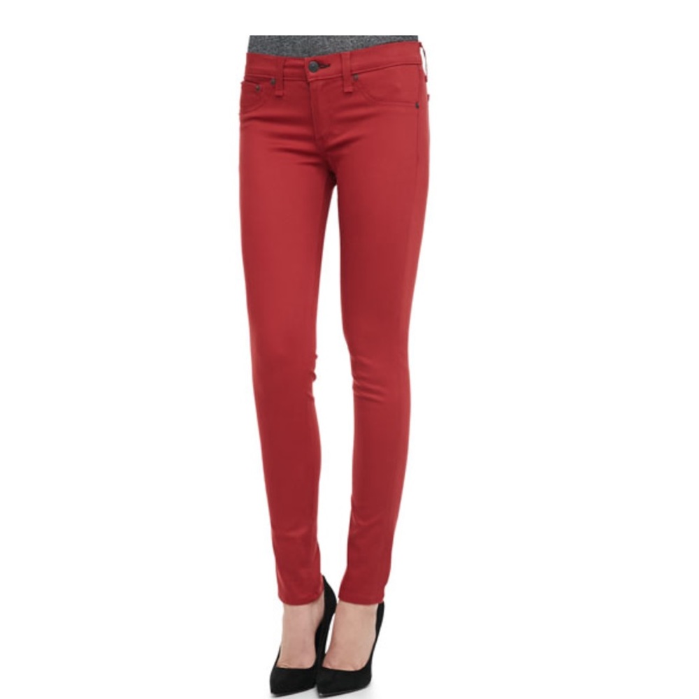 Rag & Bone low rise red skinny jeans - 25"W